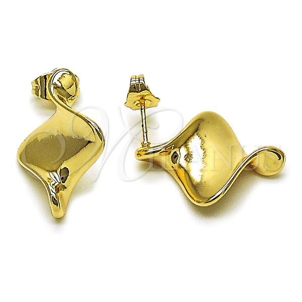 Gold Filled Ring — Stud Earring Twist Design Polished 02. — main product view — SKU 165051 | Oro Laminado anillo — Stud Earring Twist diseño pulido 02. — SKU 165051