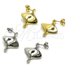 Oro Laminado Stud Earring, Gold Filled Style Twist Design, Polished, Golden Finish, 02.413.0005