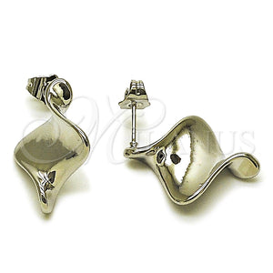 White Gold Filled Ring — Stud Earring Twist Design Polished 02. — main product view — SKU 165052 | Oro Laminado Blanco anillo — Stud Earring Twist diseño pulido 02. — SKU 165052