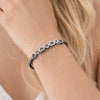 Rhodium Gold Filled Individual Bangle, Heart Design, with White Micro Pave, Polished, Rhodium Finish, 07.413.0007.1.04 (Thickness, Size 4 (2.25 Diameter))