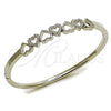 Rhodium Gold Filled Individual Bangle, Heart Design, with White Micro Pave, Polished, Rhodium Finish, 07.413.0007.1.04 (Thickness, Size 4 (2.25 Diameter))
