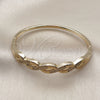 Oro Laminado Individual Bangle, Gold Filled Style Twist Design, with White Cubic Zirconia, Polished, Golden Finish, 07.413.0008.04 (Thickness, Size 4 (2.25 Diameter))