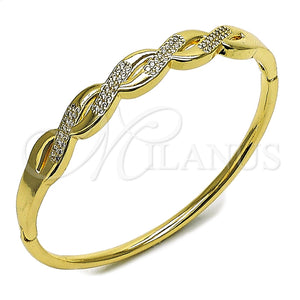 Gold Filled Jewelry — Individual Bangle Twist Design with White Cubic Zirconia — main product view — SKU 165055 | Oro Laminado joyería — Individual Bangle Twist diseño with blanco Cubic Zirconia — SKU 165055