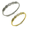 Rhodium Gold Filled Individual Bangle, Twist Design, with White Micro Pave, Polished, Rhodium Finish, 07.413.0008.1.04 (Thickness, Size 4 (2.25 Diameter))
