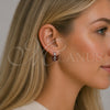 Rhodium Gold Filled Huggie Hoop, Cluster Design, with Garnet Cubic Zirconia, Polished, Rhodium Finish, 02.210.0878.2.16