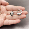 Rhodium Gold Filled Huggie Hoop, Cluster Design, with Black Cubic Zirconia, Polished, Rhodium Finish, 02.210.0878.3.16