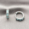 Rhodium Gold Filled Huggie Hoop, with Light Turquoise Cubic Zirconia, Polished, Rhodium Finish, 02.210.0896.1.16 for wholesale, additional product view 4