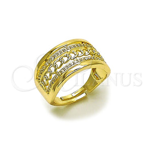 Gold Filled Ring — Multi Stone Ring Miami Cuban Design with White — main product view — SKU 165077 | Oro Laminado anillo — Multi Stone Ring Miami Cuban diseño with blanco — SKU 165077