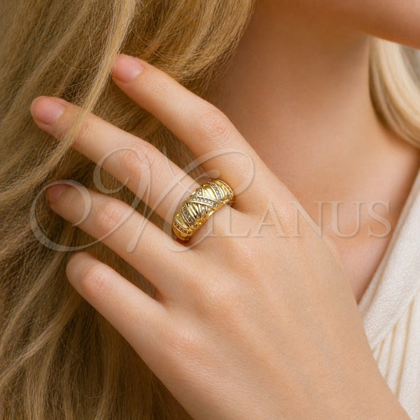 Gold Filled Ring — Multi Stone Ring with White Cubic Zirconia Polished — alternate product view — SKU 165078 | Oro Laminado anillo — Multi Stone Ring with blanco Cubic Zirconia pulido — SKU 165078