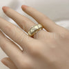 Oro Laminado Multi Stone Ring, Gold Filled Style with White Cubic Zirconia, Polished, Golden Finish for wholesale, additional product view 3