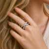 Rhodium Gold Filled Multi Stone Ring, Baguette Design, with White Cubic Zirconia and White Micro Pave, Polished, Rhodium Finish, 01.438.0014 (One size fits all)