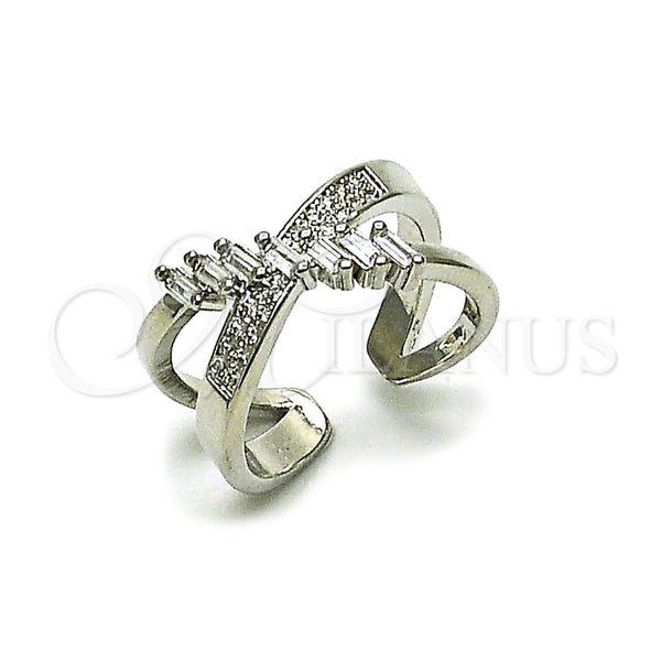 White Gold Filled Ring — Multi Stone Ring Baguette Design with White Cubic — main product view — SKU 165082 | Oro Laminado Blanco anillo — Multi Stone Ring Baguette diseño with blanco Cubic — SKU 165082