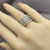 Rhodium Gold Filled Multi Stone Ring, Twist Design, with White Micro Pave, Polished, Rhodium Finish for wholesale, additional product view 3
