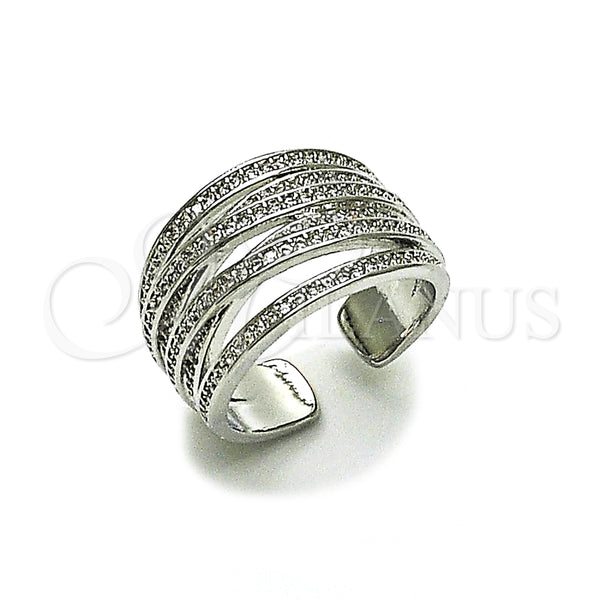 White Gold Filled Ring — Multi Stone Ring Twist Design with White Micro — main product view — SKU 165084 | Oro Laminado Blanco anillo — Multi Stone Ring Twist diseño with blanco Micro — SKU 165084