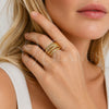 Oro Laminado Multi Stone Ring, Gold Filled Style Twist Design, Polished, Golden Finish, 01.438.0015.1 (One size fits all)