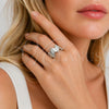 Rhodium Gold Filled Multi Stone Ring, with White Micro Pave, Polished, Rhodium Finish, 01.438.0016 (One size fits all)