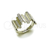 Rhodium Gold Filled Multi Stone Ring, with White Micro Pave, Polished, Rhodium Finish, 01.438.0016 (One size fits all)