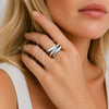 Rhodium Gold Filled Multi Stone Ring, with White Micro Pave, Polished, Rhodium Finish, 01.438.0017 (One size fits all)