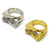 Rhodium Gold Filled Multi Stone Ring, with White Micro Pave, Polished, Rhodium Finish, 01.438.0017 (One size fits all)