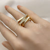 Oro Laminado Multi Stone Ring, Gold Filled Style with White Micro Pave, Polished, Golden Finish, 01.438.0017.1 (One size fits all)