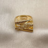 Oro Laminado Multi Stone Ring, Gold Filled Style with White Micro Pave, Polished, Golden Finish, 01.438.0017.1 (One size fits all)