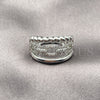 Rhodium Gold Filled Multi Stone Ring, Paperclip and Twist Design, with White Micro Pave, Polished, Rhodium Finish, 01.438.0018 (One size fits all)