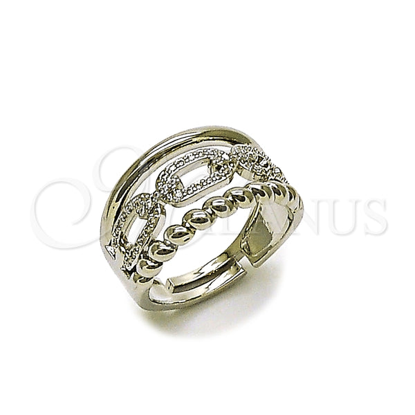 White Gold Filled Ring — Multi Stone Ring Paperclip and Twist Design with — main product view — SKU 165090 | Oro Laminado Blanco anillo — Multi Stone Ring Paperclip and Twist diseño with — SKU 165090