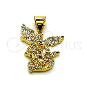 Gold Filled Pendant — Religious Pendant Money Sign Design with White Micro — main product view — SKU 165093 | Oro Laminado dije — Religious Pendant Money Sign diseño with blanco Micro — SKU 165093