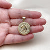 Oro Laminado Fancy Pendant, Gold Filled Style with White Cubic Zirconia, Polished, Golden Finish, 05.342.0240