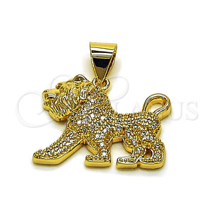 Gold Filled Pendant — Fancy Pendant Lion Design with White Cubic Zirconia — main product view — SKU 165095 | Oro Laminado dije — elegante Pendant Lion diseño with blanco Cubic Zirconia — SKU 165095