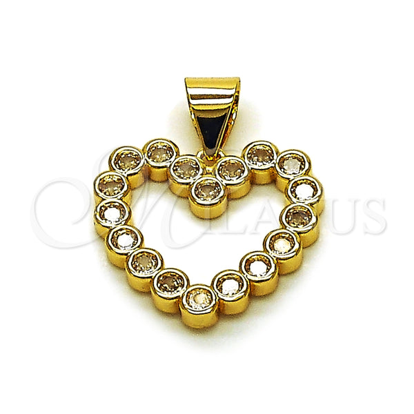 Gold Filled Pendant — Fancy Pendant Heart Design with White Cubic Zirconia — main product view — SKU 165096 | Oro Laminado dije — elegante Pendant corazón diseño with blanco Cubic Zirconia — SKU 165096