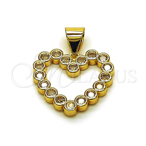 Gold Filled Pendant — Fancy Pendant Heart Design with White Cubic Zirconia — main product view — SKU 165096 | Oro Laminado dije — elegante Pendant corazón diseño with blanco Cubic Zirconia — SKU 165096
