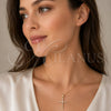 Oro Laminado Religious Pendant, Gold Filled Style Cross Design, with White Cubic Zirconia, Polished, Golden Finish, 05.342.0245