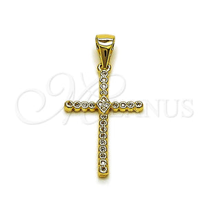 Gold Filled Pendant — Religious Pendant Cross Design with White Cubic Zirconia — main product view — SKU 165099 | Oro Laminado dije — Religious Pendant cruz diseño with blanco Cubic Zirconia — SKU 165099