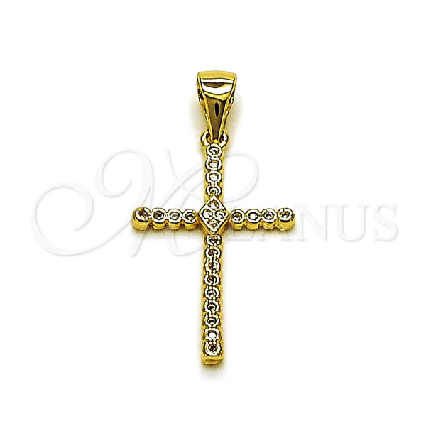 Gold Filled Pendant — Religious Pendant Cross Design with White Cubic Zirconia — main product view — SKU 165099 | Oro Laminado dije — Religious Pendant cruz diseño with blanco Cubic Zirconia — SKU 165099