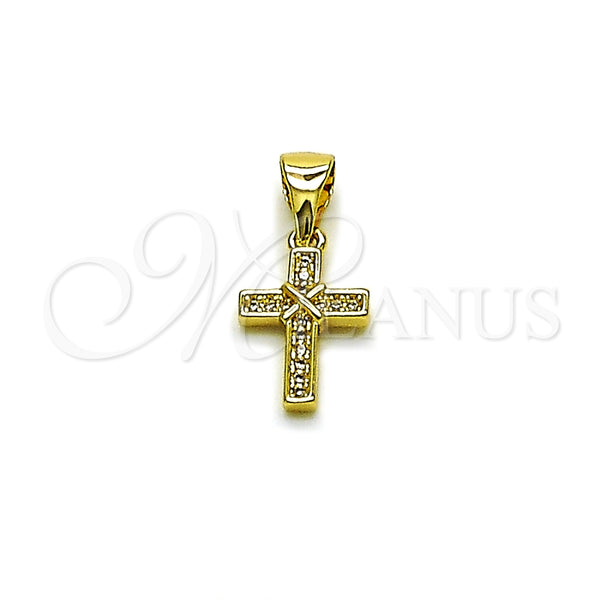 Gold Filled Pendant — Religious Pendant Cross Design with White Micro Pave — main product view — SKU 165101 | Oro Laminado dije — Religious Pendant cruz diseño with blanco Micro Pave — SKU 165101