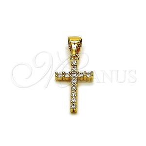 Gold Filled Pendant — Religious Pendant Cross Design with White Cubic Zirconia — main product view — SKU 165102 | Oro Laminado dije — Religious Pendant cruz diseño with blanco Cubic Zirconia — SKU 165102