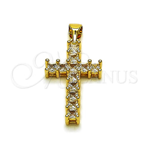 Gold Filled Pendant — Religious Pendant Cross Design with White Cubic Zirconia — main product view — SKU 165103 | Oro Laminado dije — Religious Pendant cruz diseño with blanco Cubic Zirconia — SKU 165103
