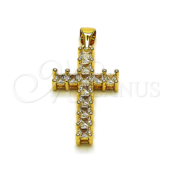 Gold Filled Pendant — Religious Pendant Cross Design with White Cubic Zirconia — main product view — SKU 165103 | Oro Laminado dije — Religious Pendant cruz diseño with blanco Cubic Zirconia — SKU 165103