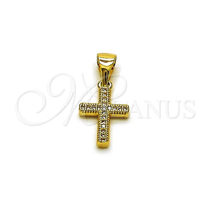 Gold Filled Pendant — Religious Pendant Cross Design with White Micro Pave — main product view — SKU 165104 | Oro Laminado dije — Religious Pendant cruz diseño with blanco Micro Pave — SKU 165104