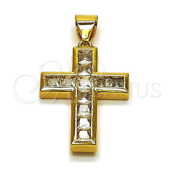 Gold Filled Pendant — Religious Pendant Cross Design with White Cubic Zirconia — main product view — SKU 165105 | Oro Laminado dije — Religious Pendant cruz diseño with blanco Cubic Zirconia — SKU 165105