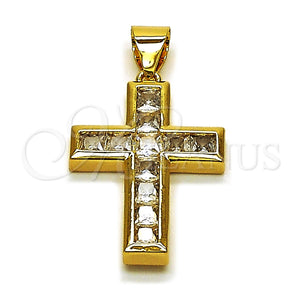 Gold Filled Pendant — Religious Pendant Cross Design with White Cubic Zirconia — main product view — SKU 165105 | Oro Laminado dije — Religious Pendant cruz diseño with blanco Cubic Zirconia — SKU 165105