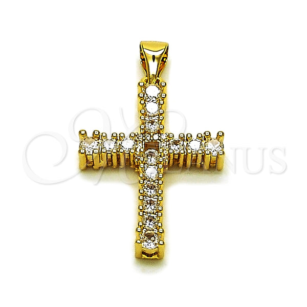 Gold Filled Pendant — Religious Pendant Cross Design with White Cubic Zirconia — main product view — SKU 165107 | Oro Laminado dije — Religious Pendant cruz diseño with blanco Cubic Zirconia — SKU 165107