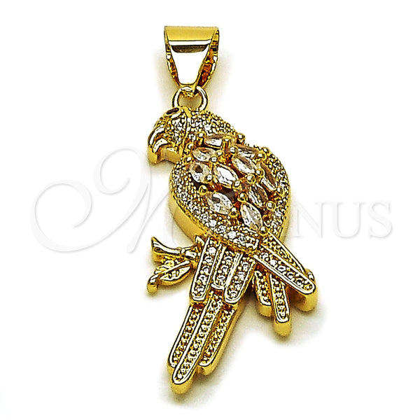 Gold Filled Pendant — Fancy Pendant Bird Design with White and Ruby — main product view — SKU 165109 | Oro Laminado dije — elegante Pendant Bird diseño with blanco and Ruby — SKU 165109