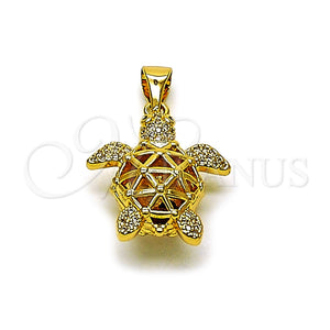 Gold Filled Pendant — Fancy Pendant Turtle Design with White and Black — main product view — SKU 165115 | Oro Laminado dije — elegante Pendant Turtle diseño with blanco and negro — SKU 165115