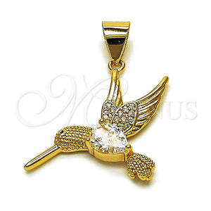 Gold Filled Pendant — Fancy Pendant Bird Design with White Cubic Zirconia — main product view — SKU 165116 | Oro Laminado dije — elegante Pendant Bird diseño with blanco Cubic Zirconia — SKU 165116