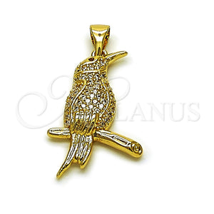 Gold Filled Pendant — Fancy Pendant Bird Design with White and Garnet — main product view — SKU 165119 | Oro Laminado dije — elegante Pendant Bird diseño with blanco and Garnet — SKU 165119