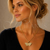 Oro Laminado Fancy Pendant, Gold Filled Style Butterfly Design, with White Cubic Zirconia, Polished, Golden Finish, 05.342.0267