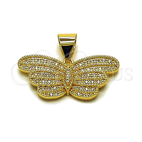 Gold Filled Pendant — Fancy Pendant Butterfly Design with White Cubic Zirconia — main product view — SKU 165121 | Oro Laminado dije — elegante Pendant mariposa diseño with blanco Cubic Zirconia — SKU 165121