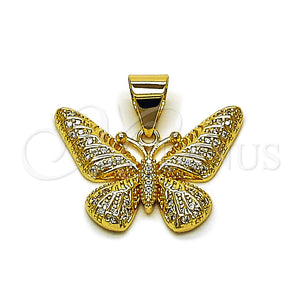 Gold Filled Pendant — Fancy Pendant Butterfly Design with White Micro Pave — main product view — SKU 165123 | Oro Laminado dije — elegante Pendant mariposa diseño with blanco Micro Pave — SKU 165123